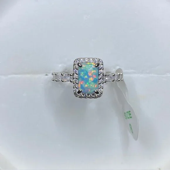 Green Fire Opal Ring RBP6594 Always the Romantic Size 8 - Picture 4 of 5